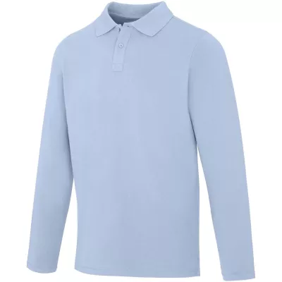 Męskie polo Oakville z długim rękawem - Niebieski mgła (38086-MISTBLUE)