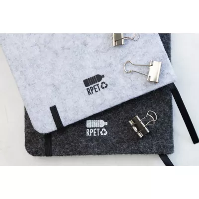 Refelt Note A5 Notes z okładką z filcu RPET - szary (AP808171-77)