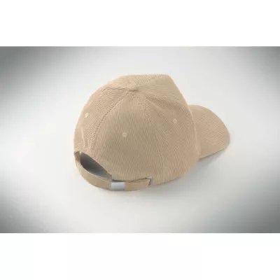 Czapka z daszkiem 5-panelowa sztruksowa 220 g/m² WALE - Bezowy (MO2879-13)