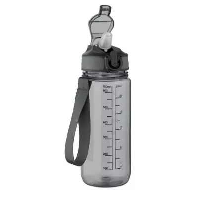Butelka sportowa motywacyjna z RPET 700 ml ENKEL - Przezroczysty Szary (MO2792-27)