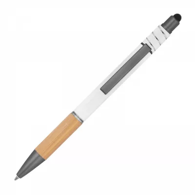 Długopis aluminiowy antystres touch pen MANUELA - biały (1387606)
