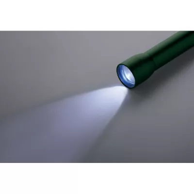 Latarka z aluminium z recyklingu z zoomem LUMEZO - Ciemnozielony (MO2991-60)