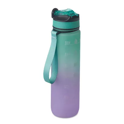 Butelka sportowa RPET 1000 ml ze słomką ACTIVATE - Turkusowy (MO2489-12)