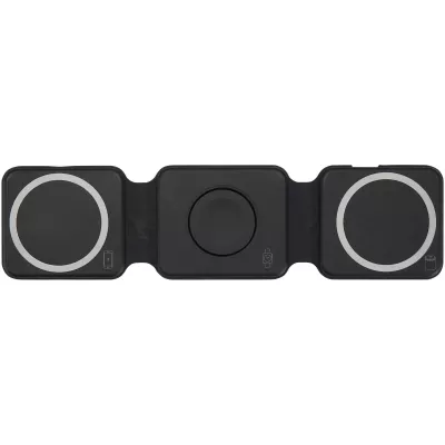 Armus zestaw 3 w 1 ze składaną ładowarką bezprzewodową 15 W z tworzyw sztucznych pochodzących z recyklingu - Czarny (12449890)