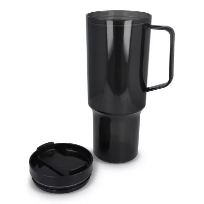 Kubek Miami z uchwytem, przezroczysty, 1,2 l, R-PET - czarny transparentny (LT98695-N0402)
