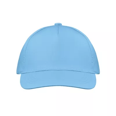 Czapka z daszkiem 5-panelowa z bawełny 160 g/m² BUZZ - Baby Blue (MO1447-66)