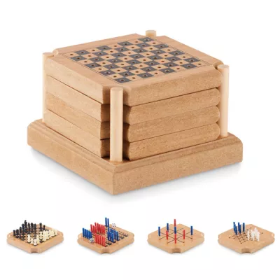 Podstawki z korka i MDF z 4 grami COASTGAME - Drewna (MO6382-40)