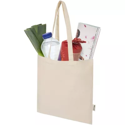 Madras Blend torba na zakupy z bawełny z recyklingu z certyfikatem GRS o gramaturze 140 g/m² i pojemności 7l - Piasek pustyni (12076006)