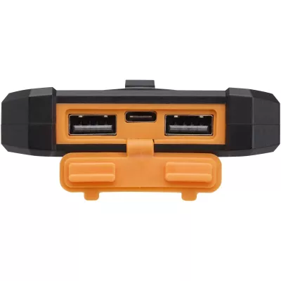 Altair wytrzymały powerbank o pojemności 5000 mAh i mocy 10 W, wykonany z tworzyw sztucznych pochodzących z recyklingu, z wbudowaną latarką - Czarny (12447190)