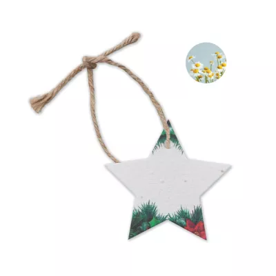 Gwiazdka papierowa z nasionami kwiatów STARSEED - Bialy (CX1516-06)