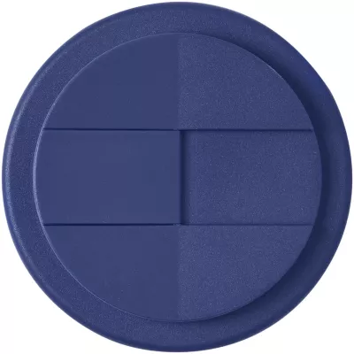 Kubek Americano® Eco z recyklingu o pojemności 350 ml z pokrywą odporną na zalanie - Czarny-Niebieski (21042552)