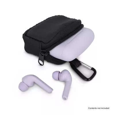 Nylonowe etui na słuchawki 6,5 x 6 cm - czarny (LT95323-N0002)