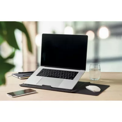 Pokrowiec na laptop 16" z podstawką z RPET PRACTIC - Czarny (MO2696-03)
