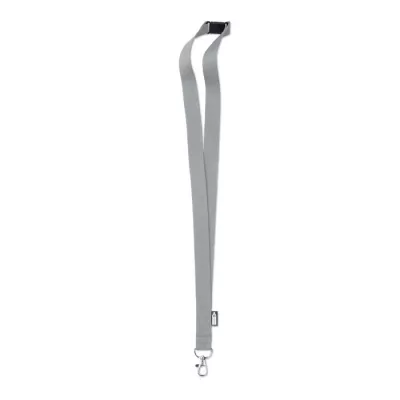Smycz z RPET 20 mm z karabińczykiem LANY RPET - Szary (MO6100-07)