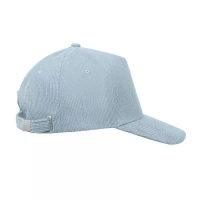 Czapka z daszkiem 5-panelowa sztruksowa 220 g/m² WALE - Baby Blue (MO2879-66)