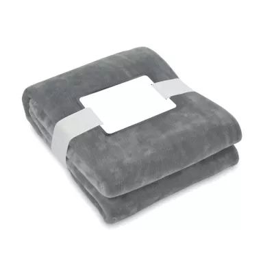 Koc polarowy RPET 120x150 cm 280 g/m² LOGAN - Kamienny Szary (MO6804-15)