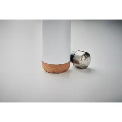 Butelka termiczna z korkową podstawą 500 ml ASPEN CORK - Bialy (MO6313-06)