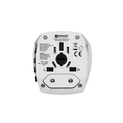 Adapter podróżny 2-biegunowy Skross MUV MICRO - Bialy (MO8841-06)