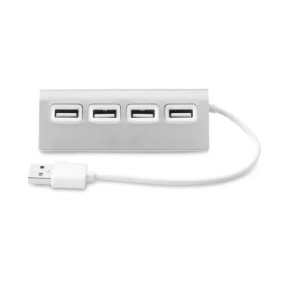 Hub USB 2.0 4-portowy aluminiowy ALUHUB - Srebrny Mat (MO8853-16)