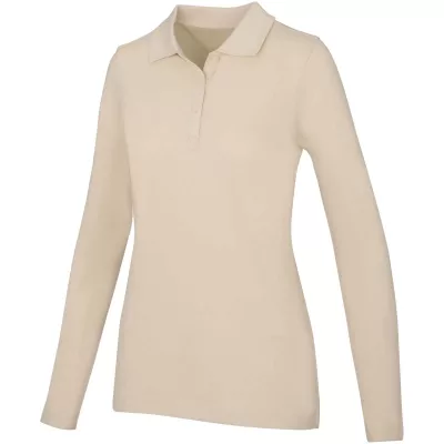 Damskie polo Oakville z długim rękawem - Sandstone (38087-SANDSTON)