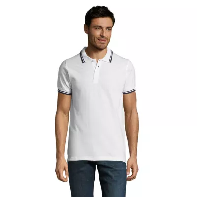 Koszulka polo męska bawełniana 200 g/m² Sol's PASADENA - Biały/Navy (S00577-NW)