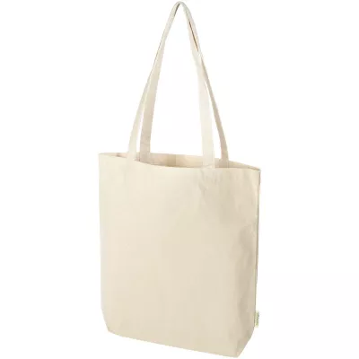 Odisha organiczna torba na zakupy z szerokim dnem z certyfikatem OCS o gramaturze 180 g/m², 11 l  - Piasek pustyni (12078206)