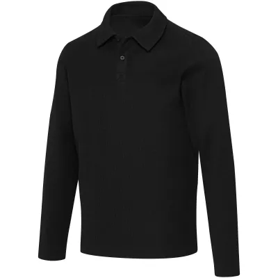 Apollo koszulka polo z długim rękawem, uniseks - Czarny (39550-BLACK)