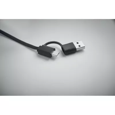 Kabel do ładowania zwijany 60W 80 cm LINEA - Czarny (MO2425-03)
