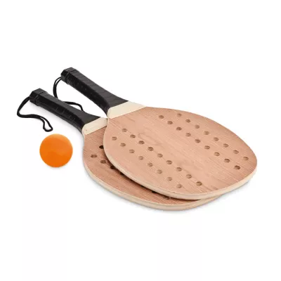 Rakietki do tenisa plażowego z drewna FSC PALAS - Drewna (MO6846-40)