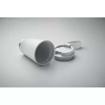Kubek dwuścienny z PP z paskiem 300 ml TOPIZ - Bialy (MO2596-06)