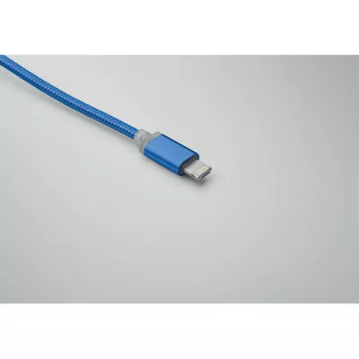 Kabel do ładowania 4 w 1 z brelokiem BLUE - Niebieski (MO2141-37)