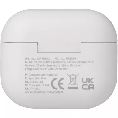 Altais zestaw słuchawkowy True Wireless z technologią Bluetooth® z tworzyw sztucznych pochodzących z recyklingu - Biały (12448101)