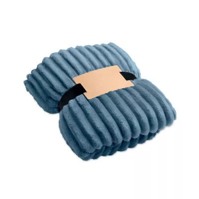 Koc polarowy RPET w paski 130x170 cm 450 g/m² NIEVE - Petrol (MO3184-20)
