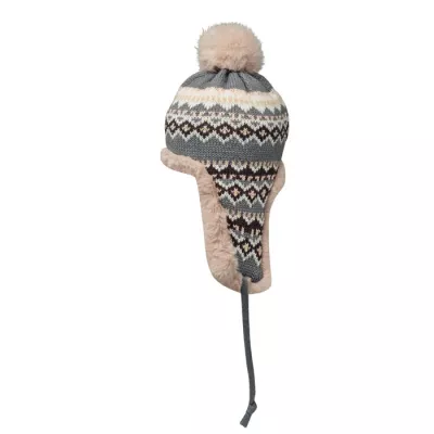 Czapka zimowa z nausznikami i pomponem YULONG - Szary (MO2688-07)