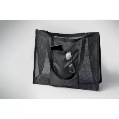 Torba na zakupy z siatki RPET 20 l LIMP - Czarny (MO2836-03)
