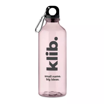 Butelka z RPET z karabińczykiem 500 ml MOSS RE500 - Przezroczysty Rózowy (MO2803-31)