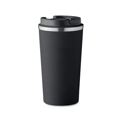 Kubek termiczny ze stali z recyklingu 510 ml BRACE + - Czarny (MO6579-03)