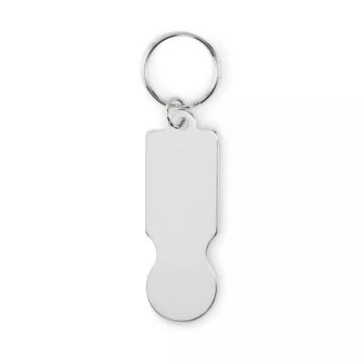 Brelok z żetonem do wózka z aluminium TOKLEY - Srebrny (MO2407-14)