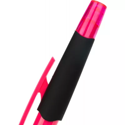 Długopis plastikowy z zakreślaczem touch pen EMMETT - różowy (1096511)