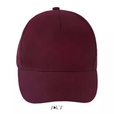 Czapka z daszkiem 5-panelowa 260 g/m² Sol's LONG BEACH - Burgundy (S00594-BG)
