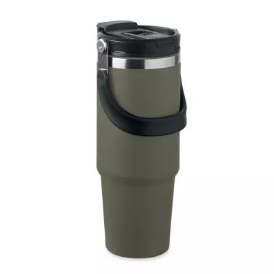 Kubek termiczny ze słomką ze stali 850 ml SUMA HAND - Ciemnozielony (MO2561-60)