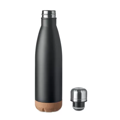 Butelka termiczna z korkową podstawą 500 ml ASPEN CORK - Czarny (MO6313-03)
