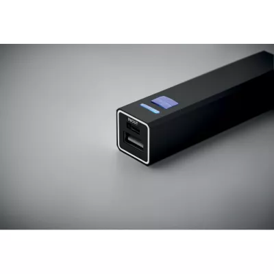 Powerbank 2600 mAh z aluminium z recyklingu POWERALUC - Czarny (MO2374-03)
