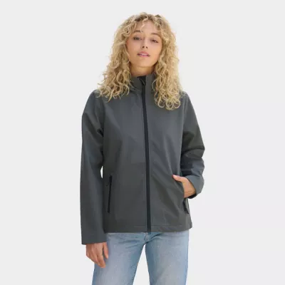 Softshell damski z kapturem Sol's RACE HOODED WOMEN - Szarość Węgla Drzewnego (S04448-CR)