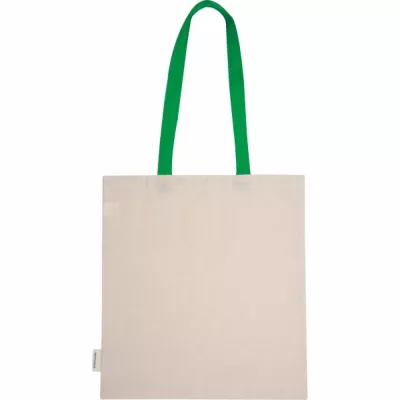 Torba bawełniana z długimi uszami, z recyklingu 140g/m2 CAMBRIDGE - zielony (545409)