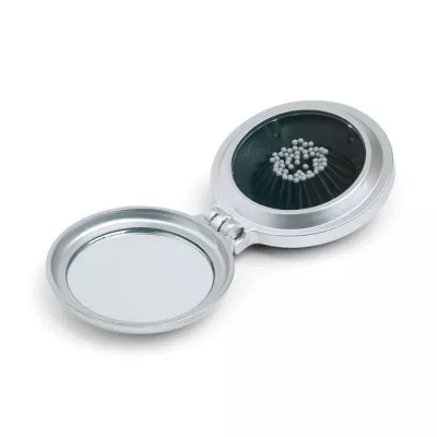 Lusterko składane ze szczotką do włosów B BEAUTY - Srebrny (KC2683-14)