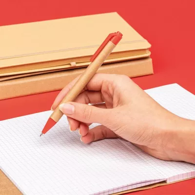 Długopis z tektury z recyklingu ROY - czerwony (1039705)