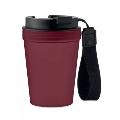 Kubek z PP z paskiem 300 ml ISFORDEN TUMBLER - Burgund (MO2670-02)