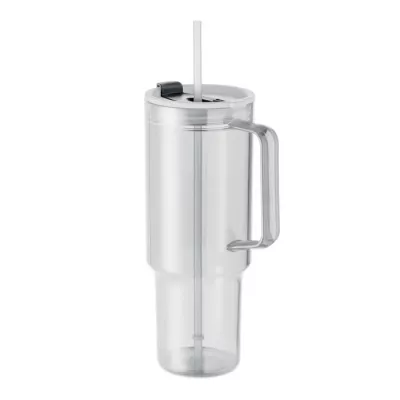 Kubek z RPET ze słomką 1200 ml MUGORA - Przezroczysty (MO2964-22)