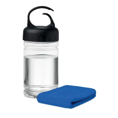 Ręcznik sportowy w butelce PET 30x80 cm FRIS - Niebieski (MO9203-37)
